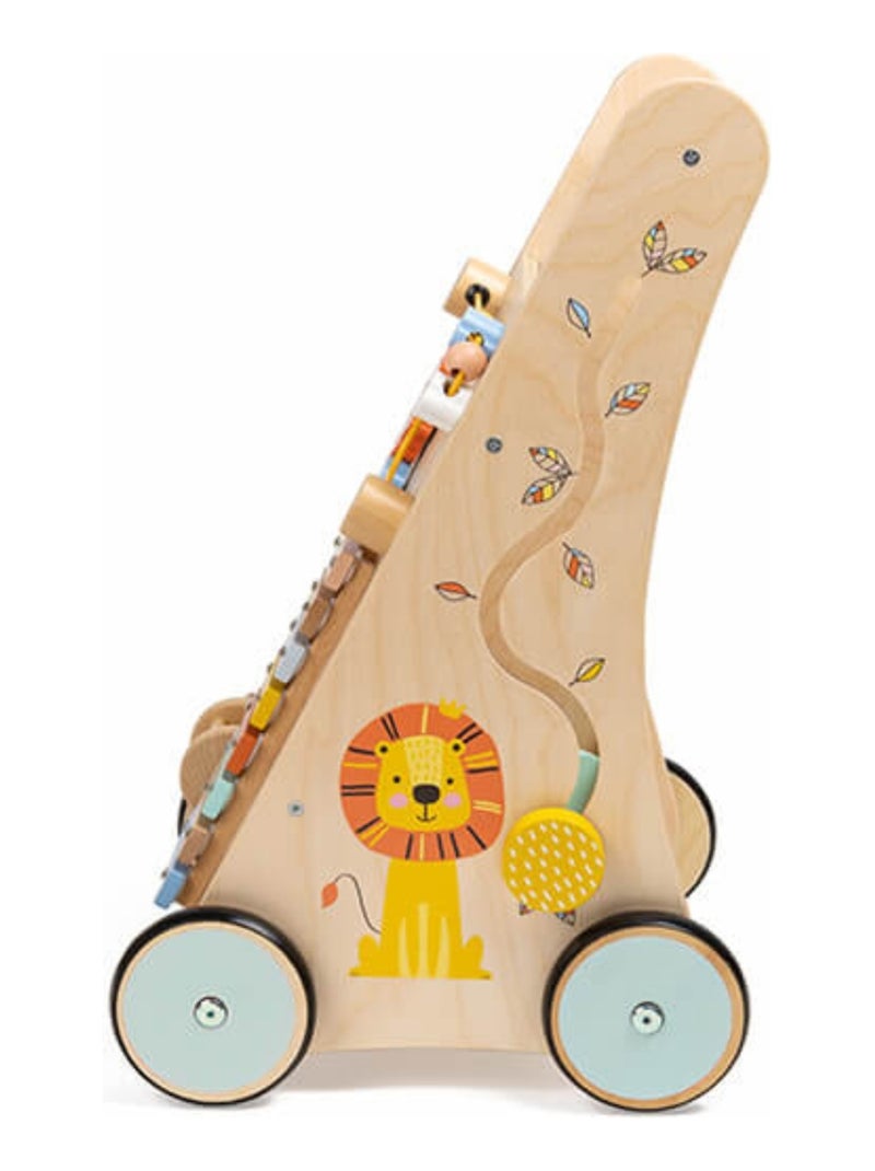 EUREKAKIDS - Carreto in legno 6 attività Jungle - Da 1 a 2 anni Multicolore - Kiabi