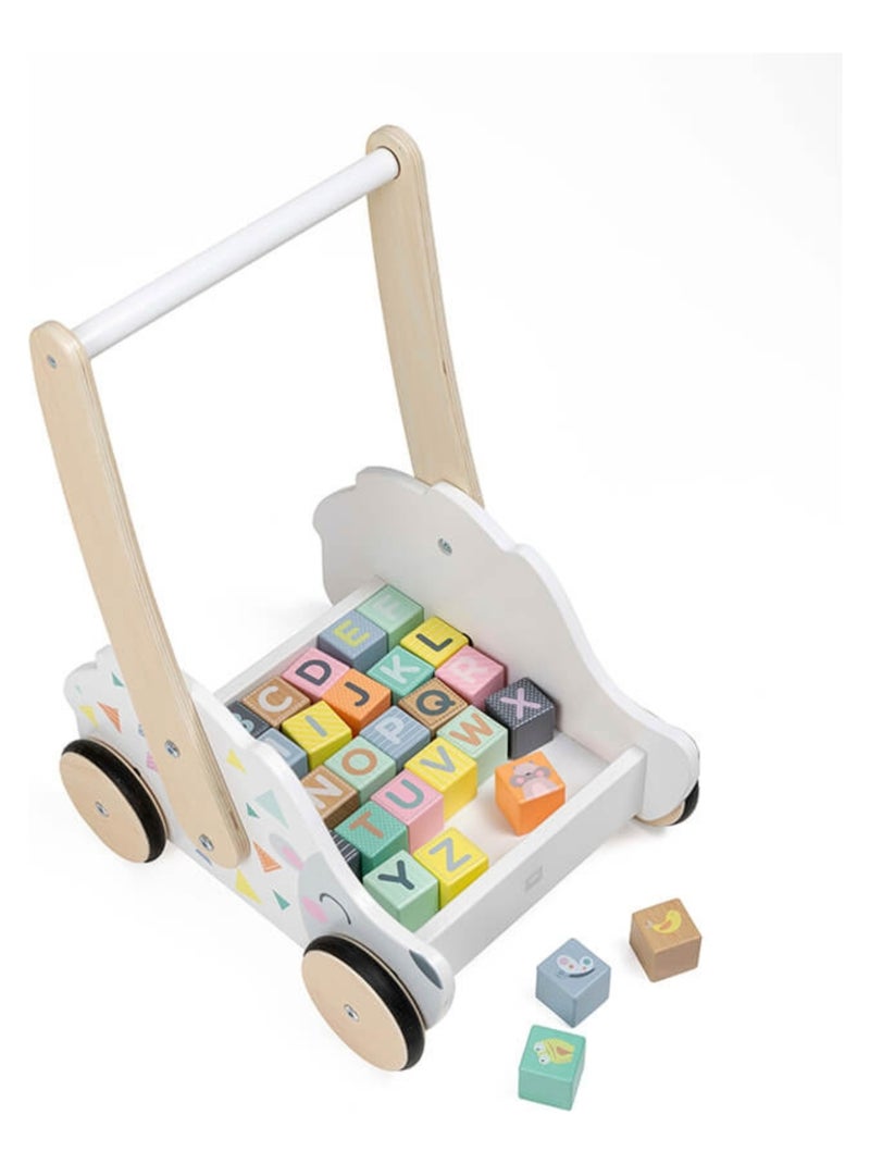 EUREKAKIDS - Carreto in legno con cubi da gioco - Da 18 mesi a 3 anni Multicolore - Kiabi