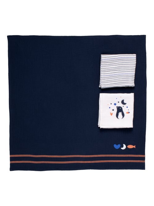 Fasce in cotone biologico 70x70cm, confezione da 3 - SAUTHON - Kiabi