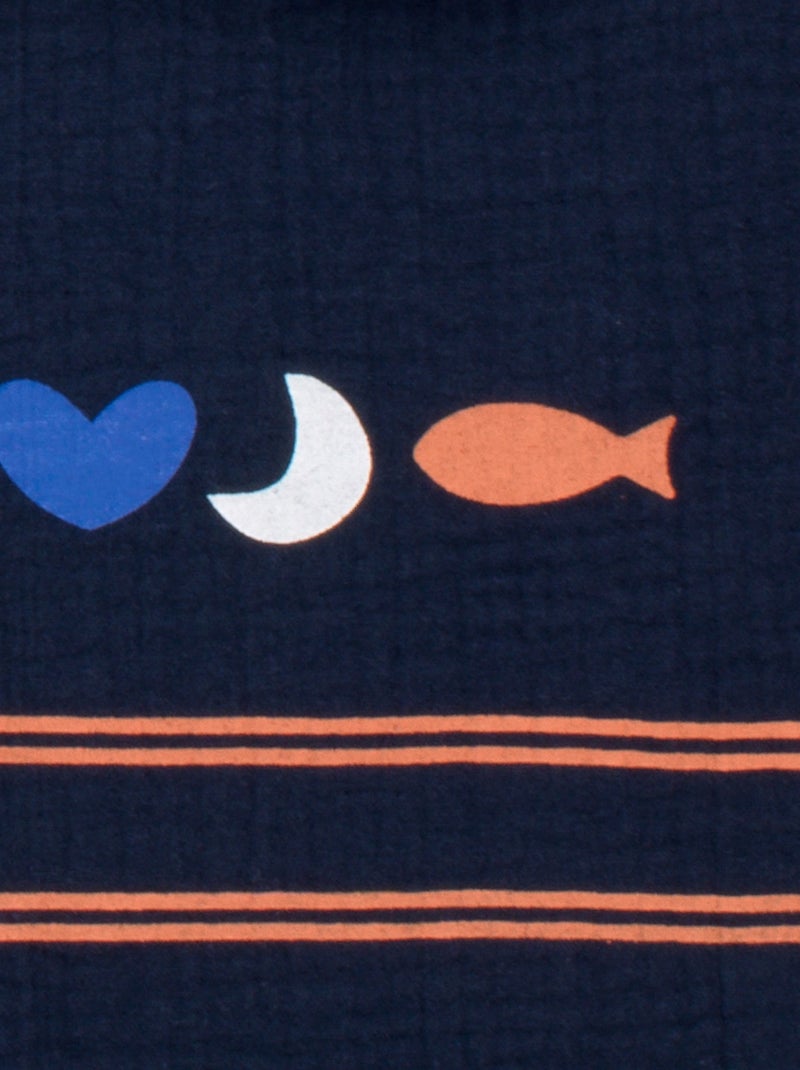 Fasce in cotone biologico 70x70cm, confezione da 3 - SAUTHON Blu scuro - Kiabi