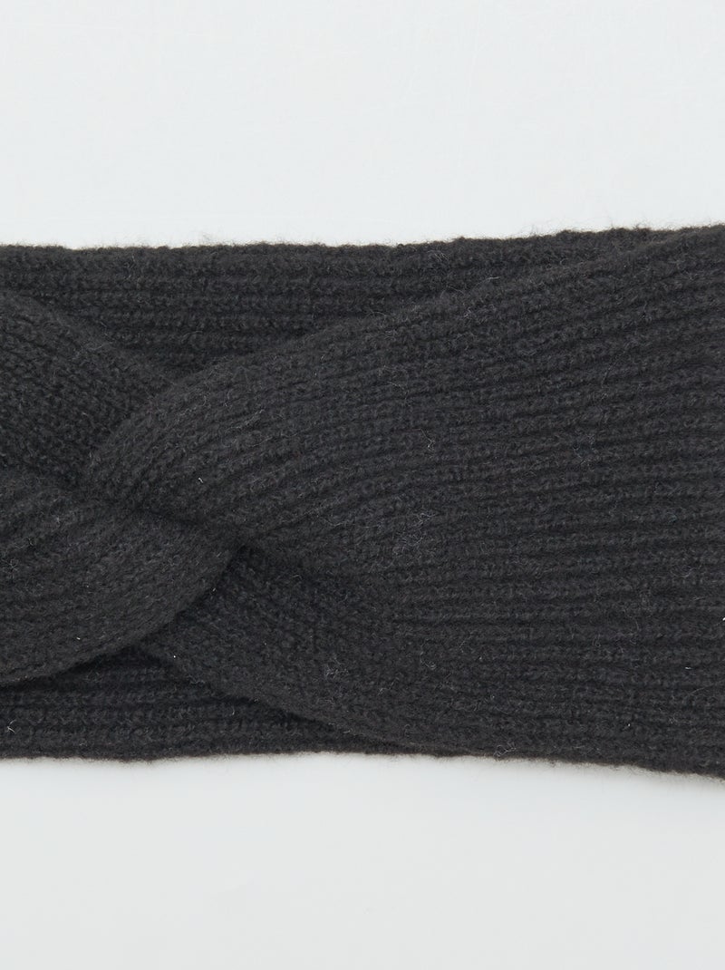 Fascia attorcigliata in maglia NERO - Kiabi