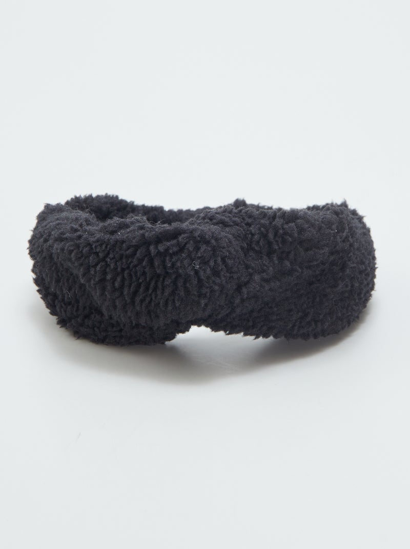 Fascia con trecce in sherpa NERO - Kiabi