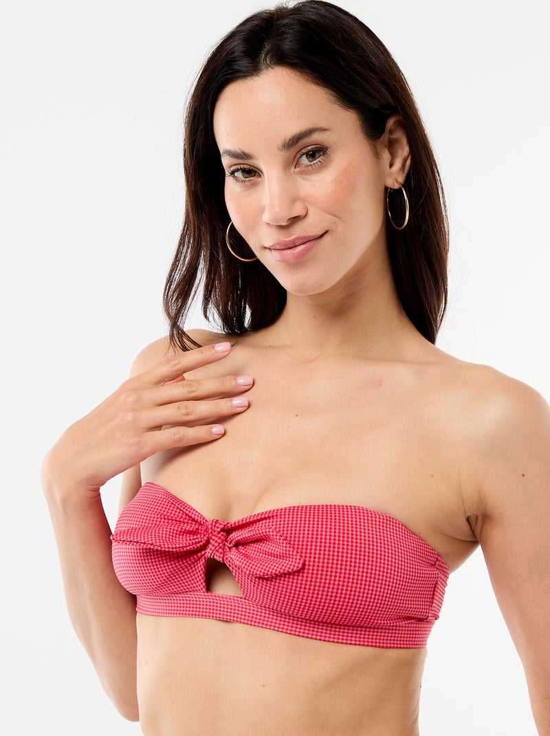 Fascia da bagno con stampa vichy Rosso - Kiabi