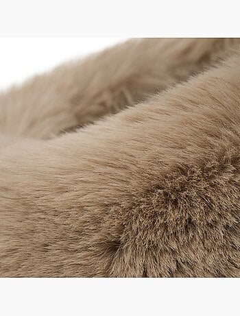 Fascia da sci retrò in pelliccia sintetica uomo e donna zeit camel