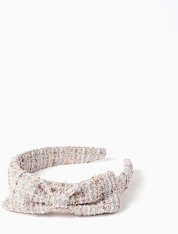 Fascia imbottita in tweed con fiocco sulla parte superiore