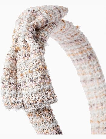 Fascia imbottita in tweed con fiocco sulla parte superiore