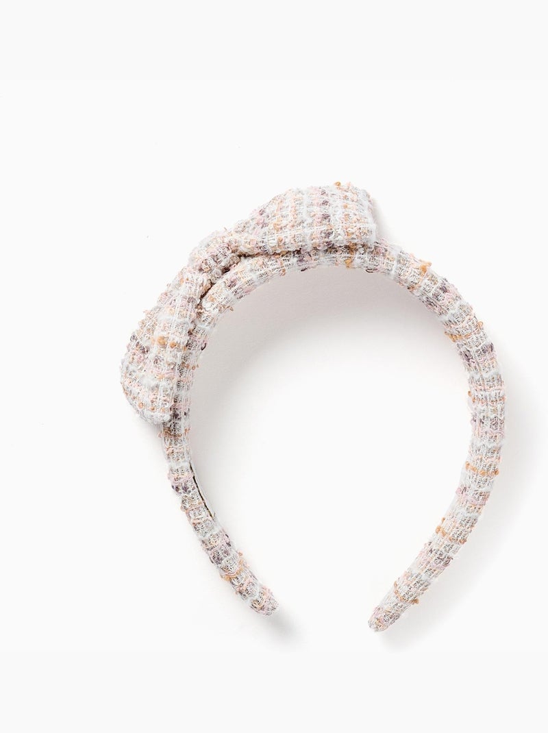 Fascia imbottita in tweed con fiocco sulla parte superiore Rosa chiaro - Kiabi