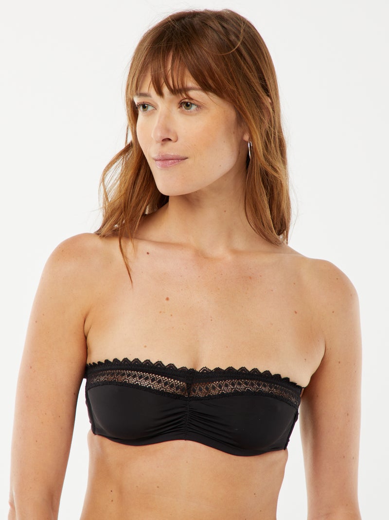 Fascia in microfibra con pizzo nero - Kiabi