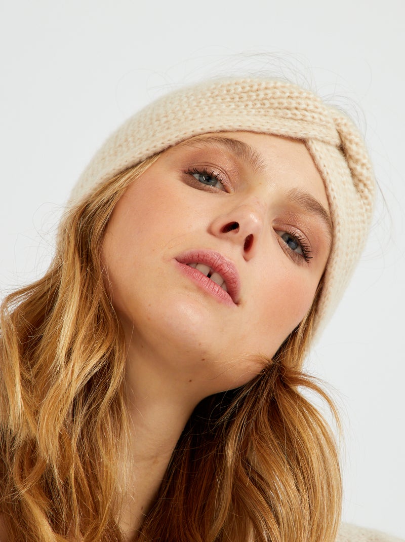 Fascia per capelli calda incrociata BEIGE - Kiabi