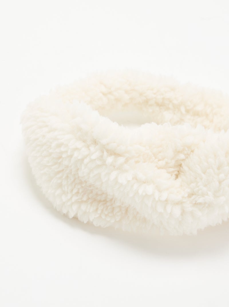 Fascia per capelli effetto montone Bianco - Kiabi