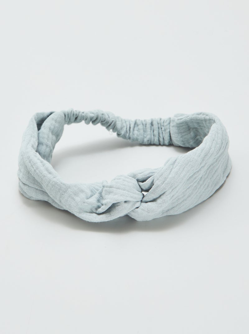 Fascia per capelli in garza di cotone BLU - Kiabi