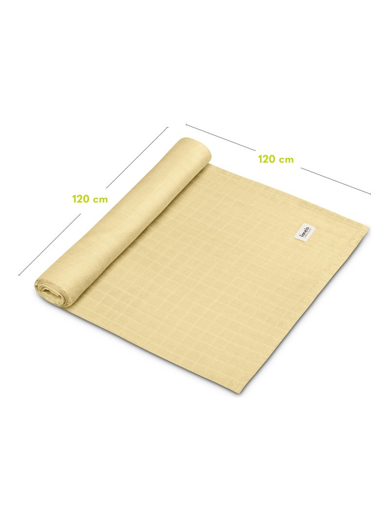 Fascia per neonati in bambù 120x120 cm - LIONELO - 100% cotone - Anallergico Giallo - Kiabi