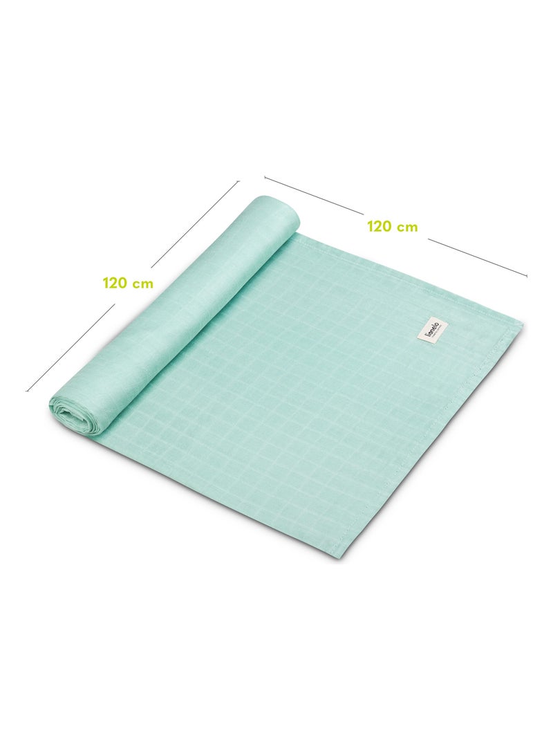 Fascia per neonati in bambù 120x120 cm - LIONELO - 100% cotone - Anallergico Verde - Kiabi
