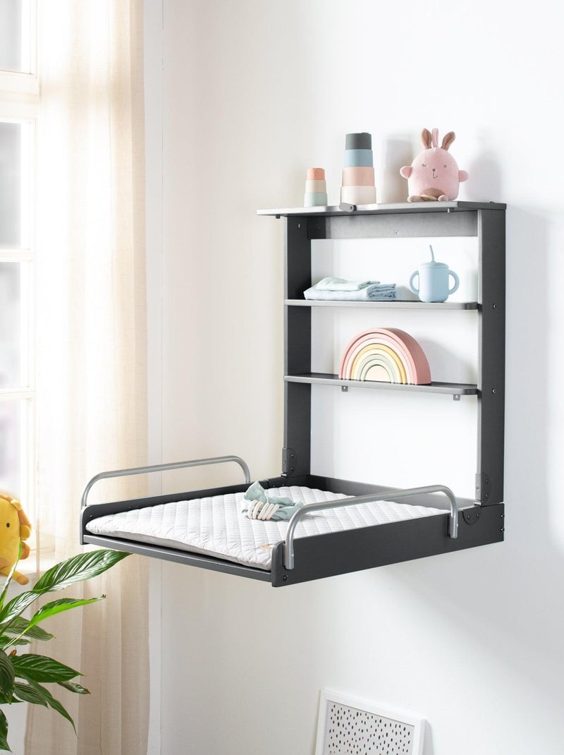 Fasciatoio a muro richiudibile + materassino impermeabile "Roba Style" Grigio antracite - Kiabi