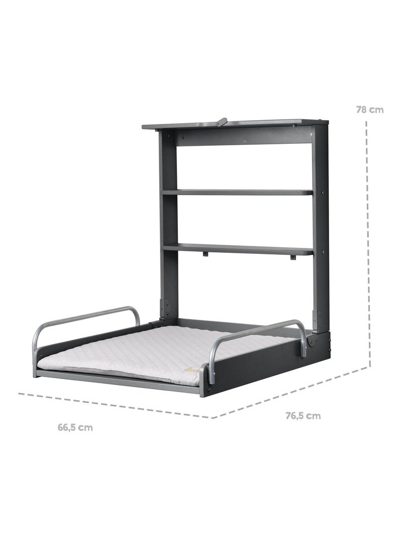 Fasciatoio a muro richiudibile + materassino impermeabile "Roba Style" Grigio antracite - Kiabi