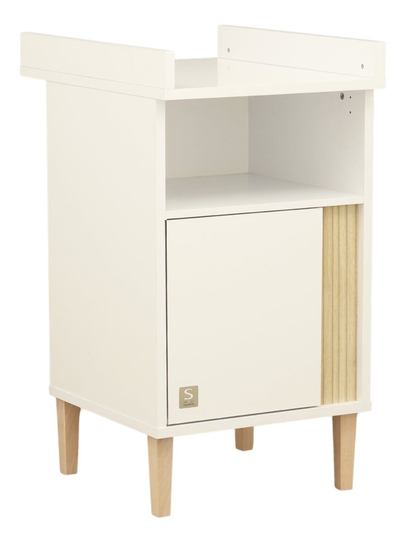 Fasciatoio con dettaglio effetto legno testurizzato e gambe in - SAUTHON Bianco Marrone - Kiabi