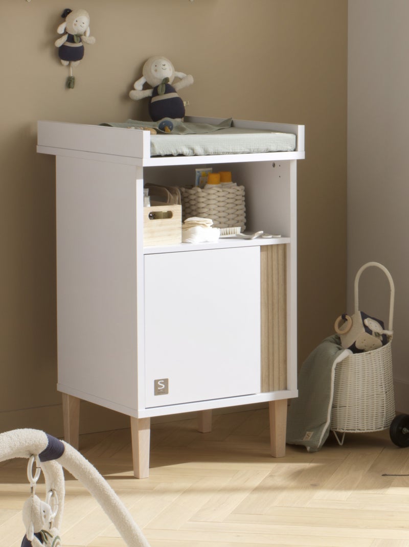 Fasciatoio con dettaglio effetto legno testurizzato e gambe in - SAUTHON Bianco Marrone - Kiabi