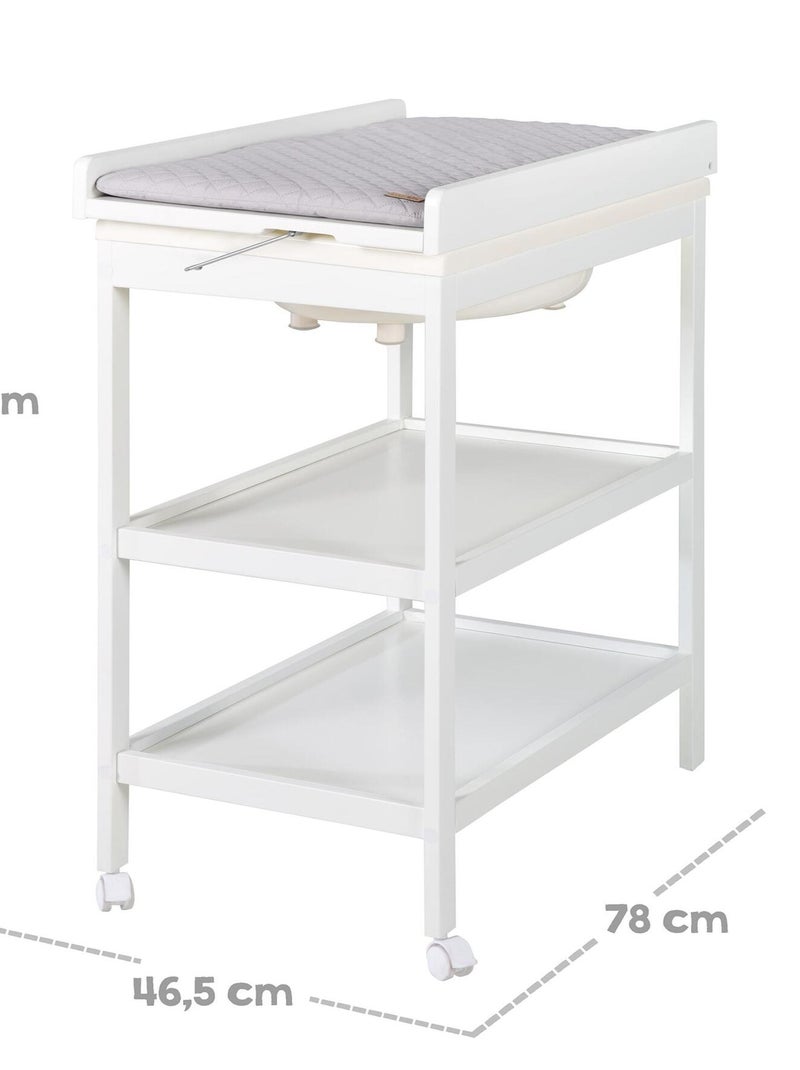 Fasciatoio e vaschetta 2‑in‑1 + materassino impermeabile "Roba Style" Bianco Grigio - Kiabi