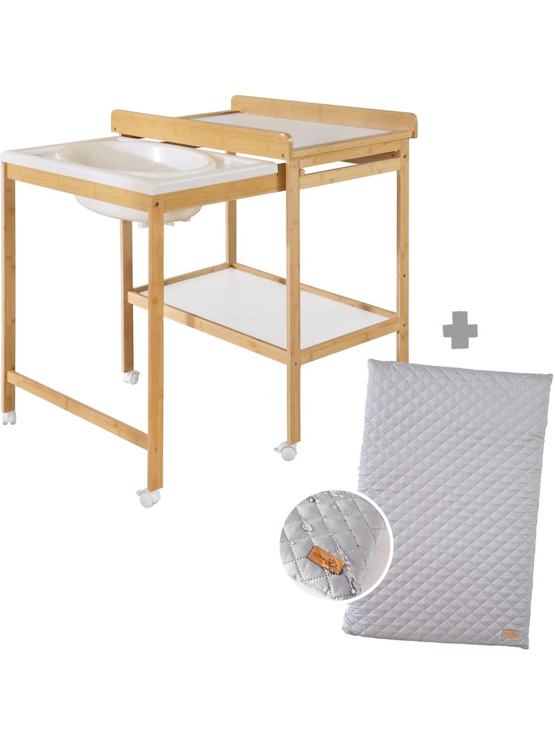 Fasciatoio estensibile con vaschetta + Materassino fasciatoio “roba Style” – Bicolore Legno naturale - Kiabi