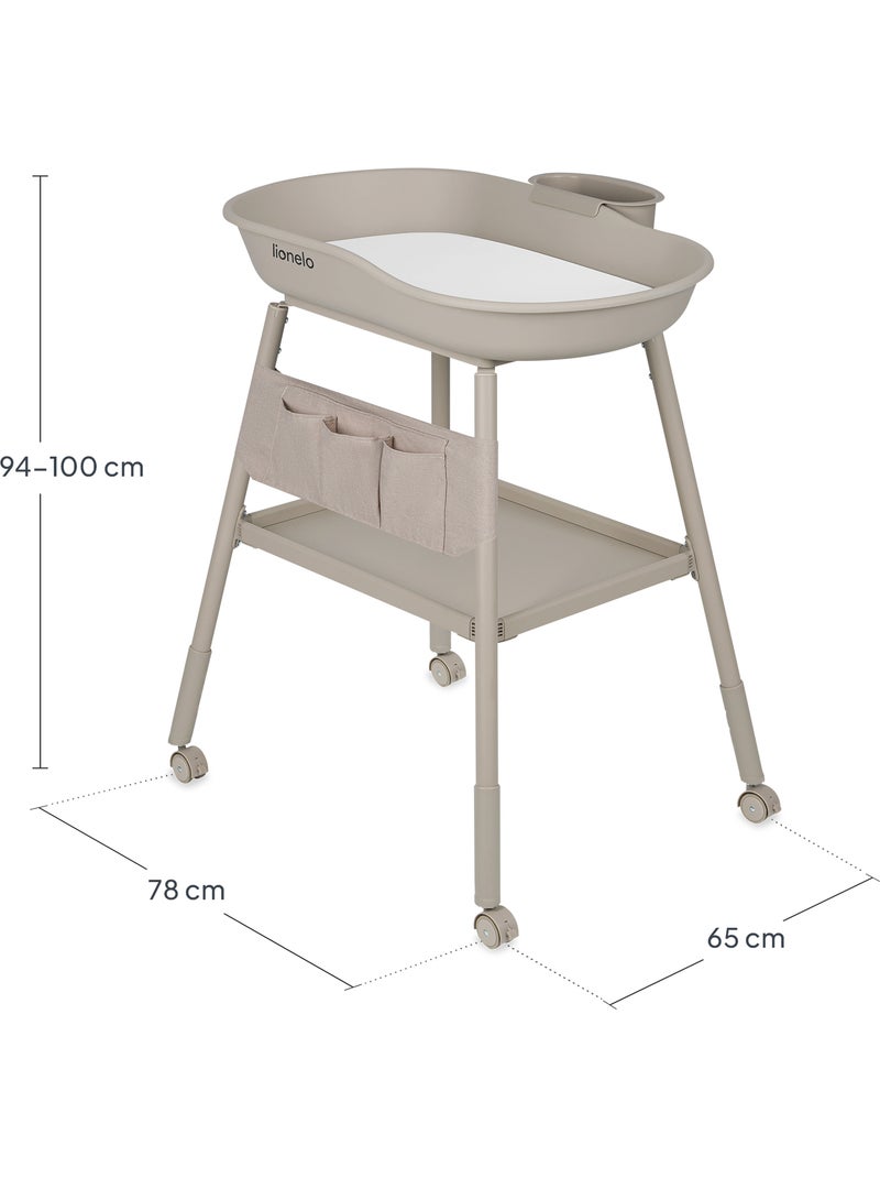 Fasciatoio LIONELO Rosie - Altezza regolabile - Ruote - Organizer Beige - Kiabi