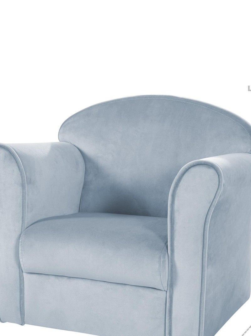 Fauteuil club bambino in velluto morbido – ROBA "Lil Sofa" Blu chiaro - Kiabi