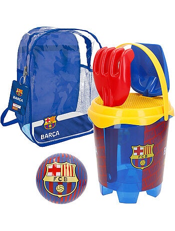 Fc barcelona cubo da spiaggia con pallone e accessori della squadra