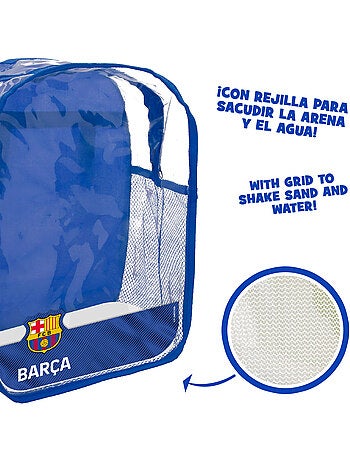 Fc barcelona cubo da spiaggia con pallone e accessori della squadra