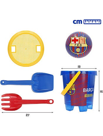 Fc barcelona cubo da spiaggia con pallone e accessori della squadra