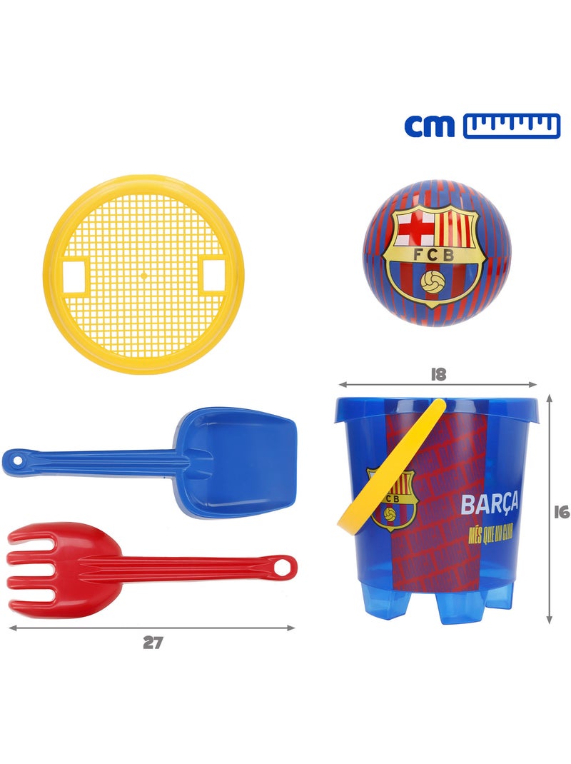 Fc barcelona cubo da spiaggia con pallone e accessori della squadra N/D - Kiabi