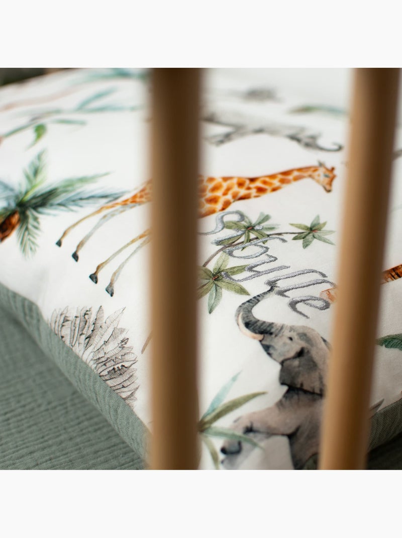 Federa cuscino bebè cotone reversibile | sevira kids | sevira kids Verde acqua - Kiabi