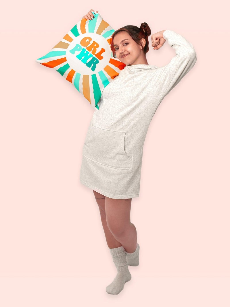 Federa decorativa Girl power "Happyfriday" Bianco - Kiabi