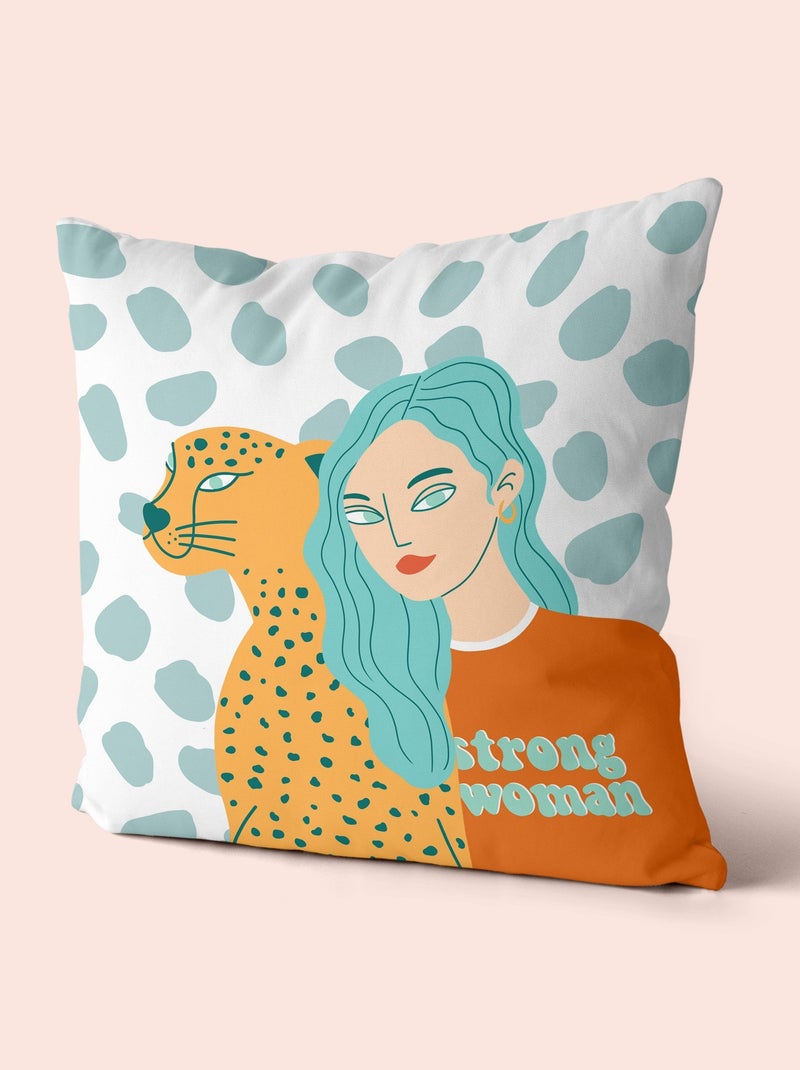 Federa decorativa Girl power "Happyfriday" Bianco - Kiabi