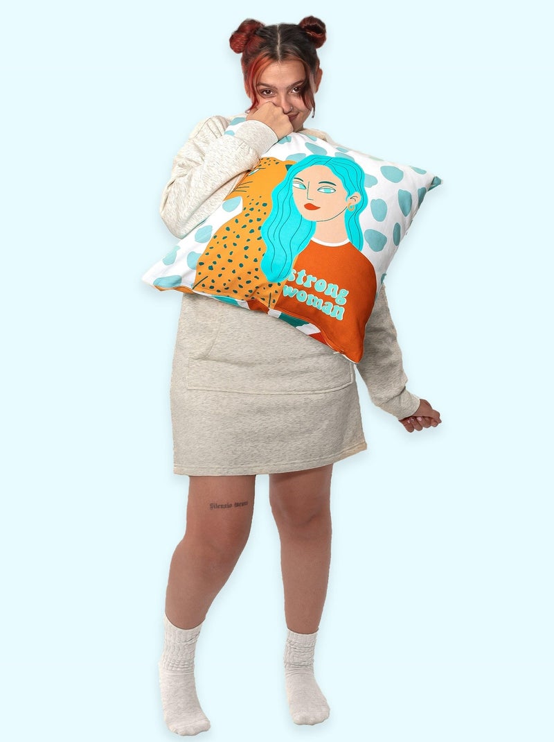 Federa decorativa Girl power "Happyfriday" Bianco - Kiabi