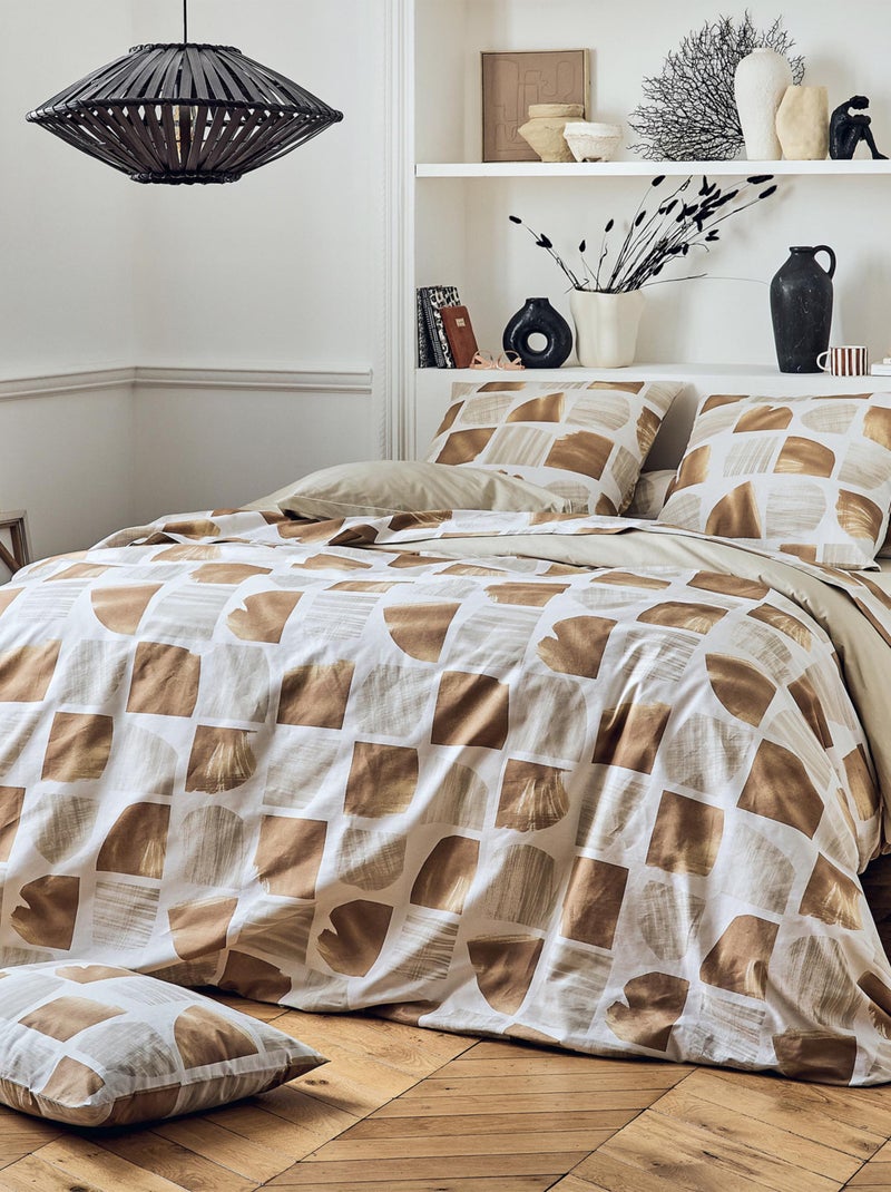 Federa grafica in cotone Marrone chiaro - Kiabi