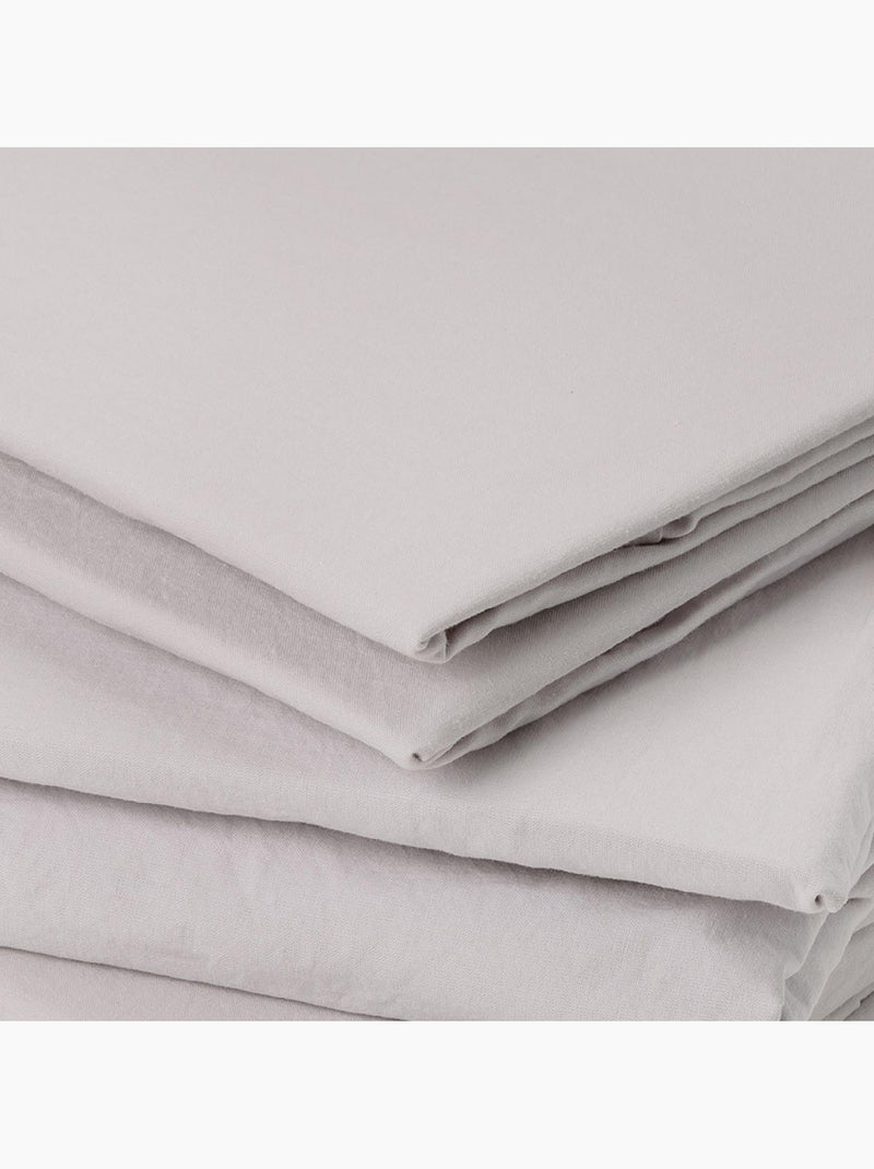 Federa in cotone lavato Grigio perla - Kiabi