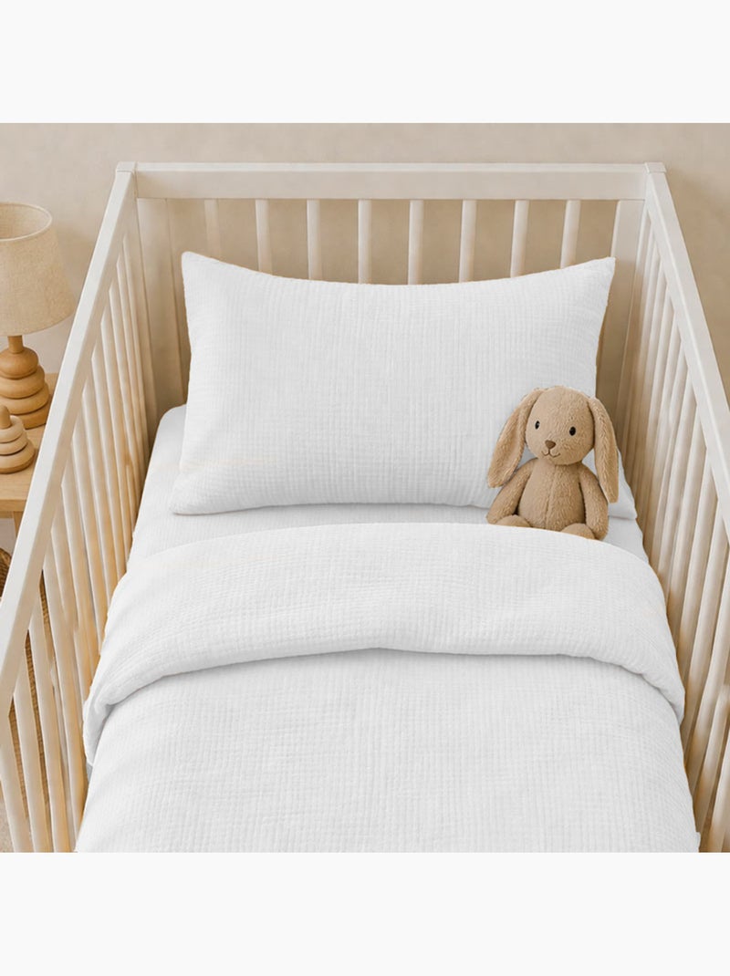 Federa in Mussola di Cotone Bio Bianco Bianco - Kiabi