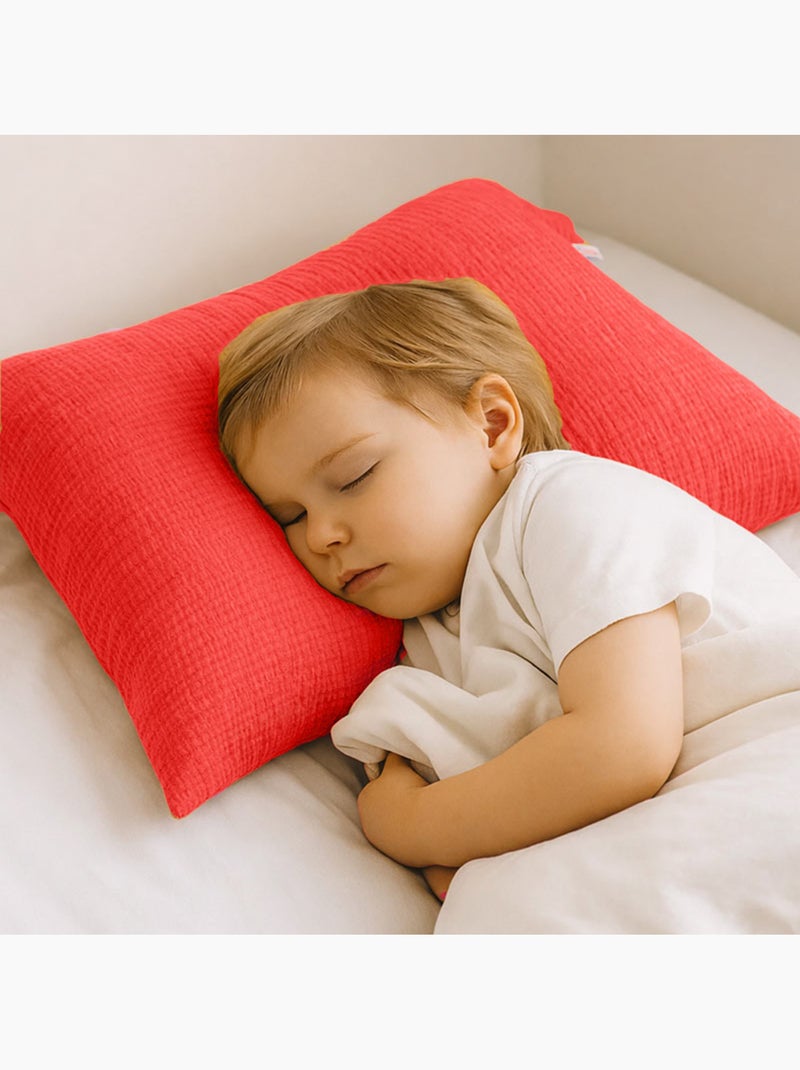 Federa in Mussola di Cotone Bio Fragola Rosso - Kiabi