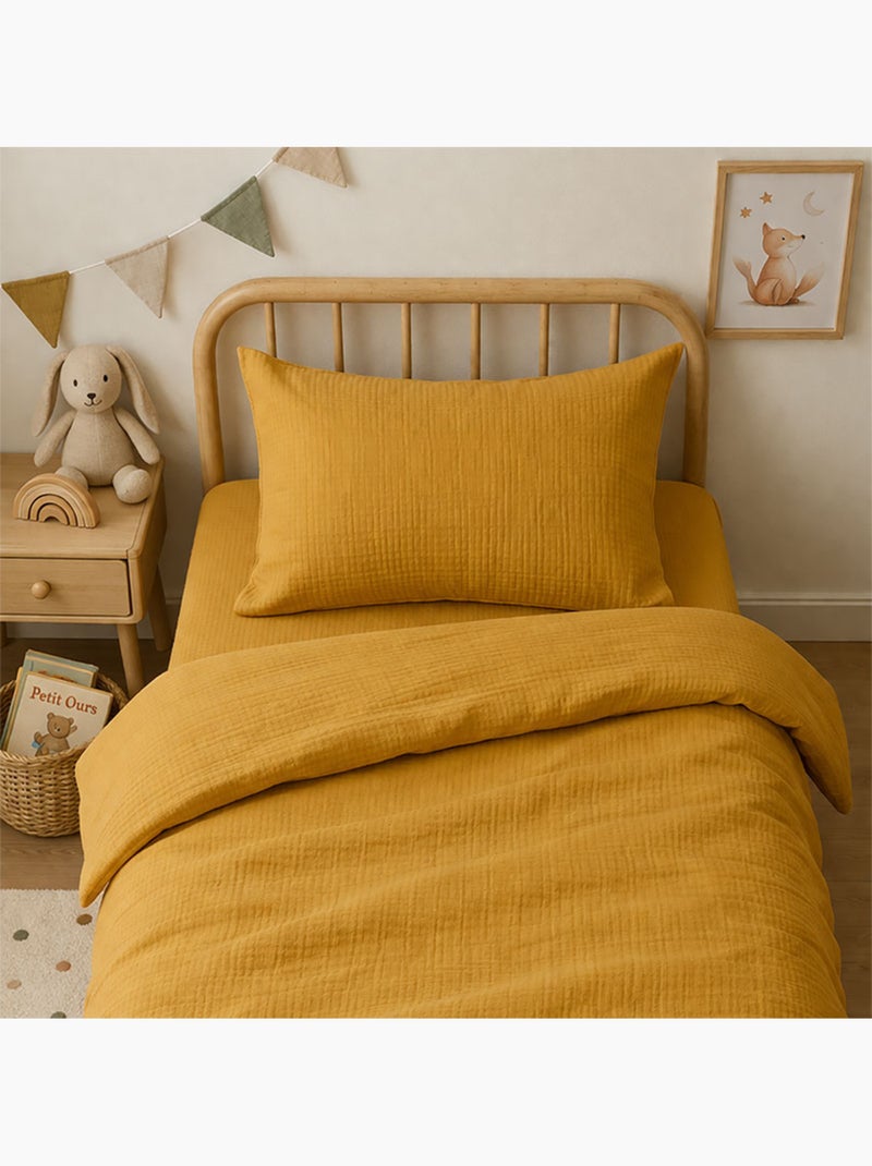 Federa in Mussola di Cotone Bio Miele Beige - Kiabi