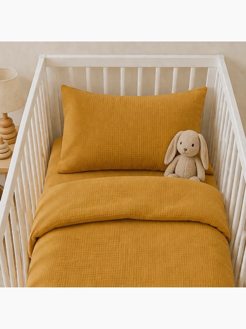 Federa in Mussola di Cotone Bio Miele Beige - Kiabi