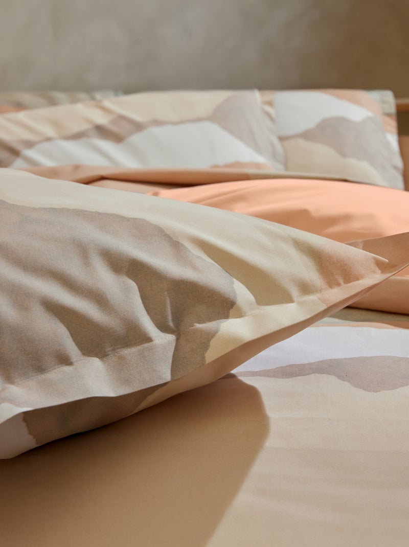 Federa in percalle di cotone con paesaggio astratto Beige - Kiabi