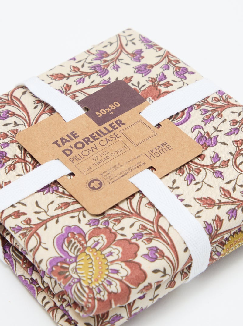 Federa per cuscino 50 x 80 cm con stampa floreale Beige - Kiabi