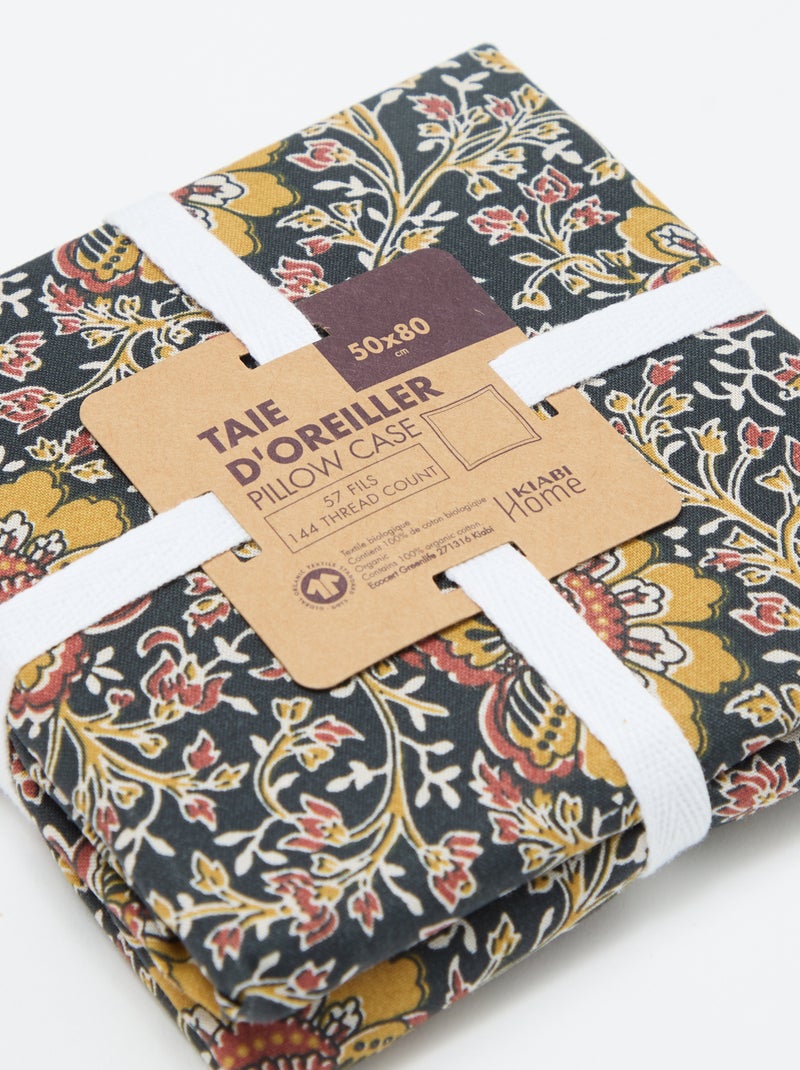 Federa per cuscino 50 x 80 cm con stampa floreale Nero - Kiabi