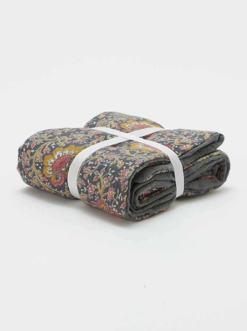 Federa per cuscino 50 x 80 cm con stampa floreale Nero - Kiabi