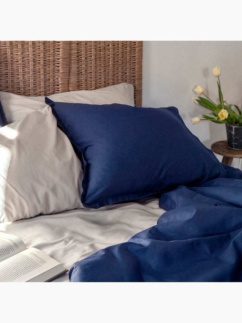 Federa per cuscino Basic "Happyfriday" Blu marino - Kiabi