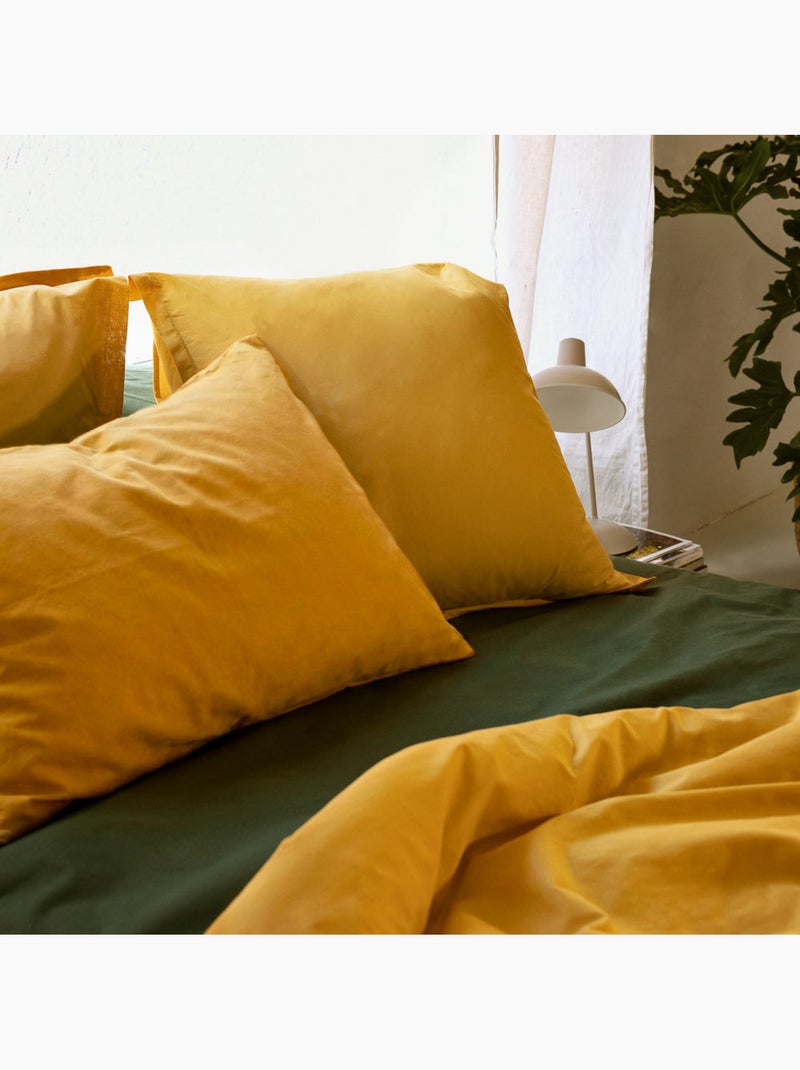 Federa per cuscino Basic "Happyfriday" Senape - Kiabi