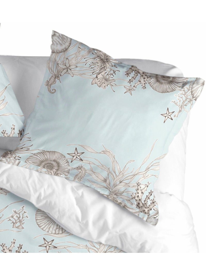 Federa per cuscino Coral reef "Happyfriday" Blu grigio - Kiabi