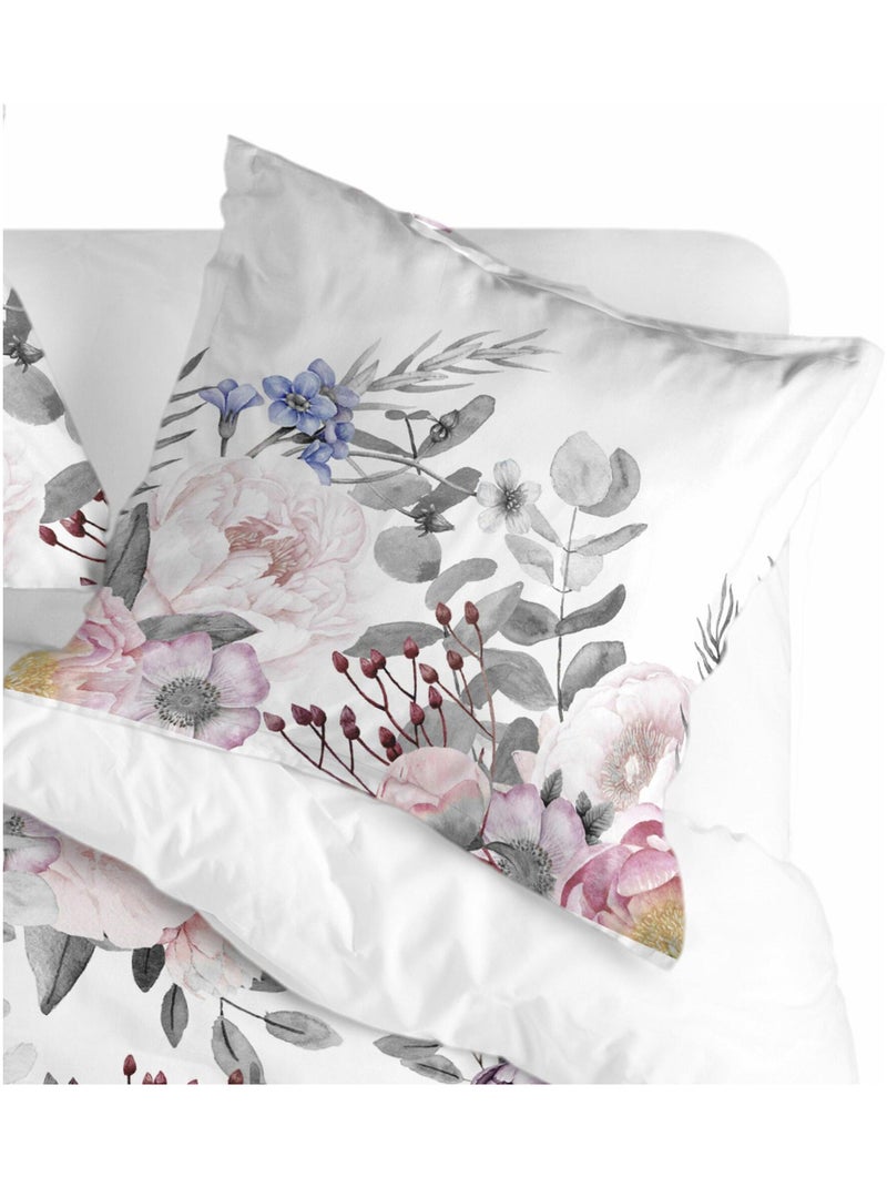 Federa per cuscino Delicate bouquet "Happyfriday" Blu Bianco - Kiabi