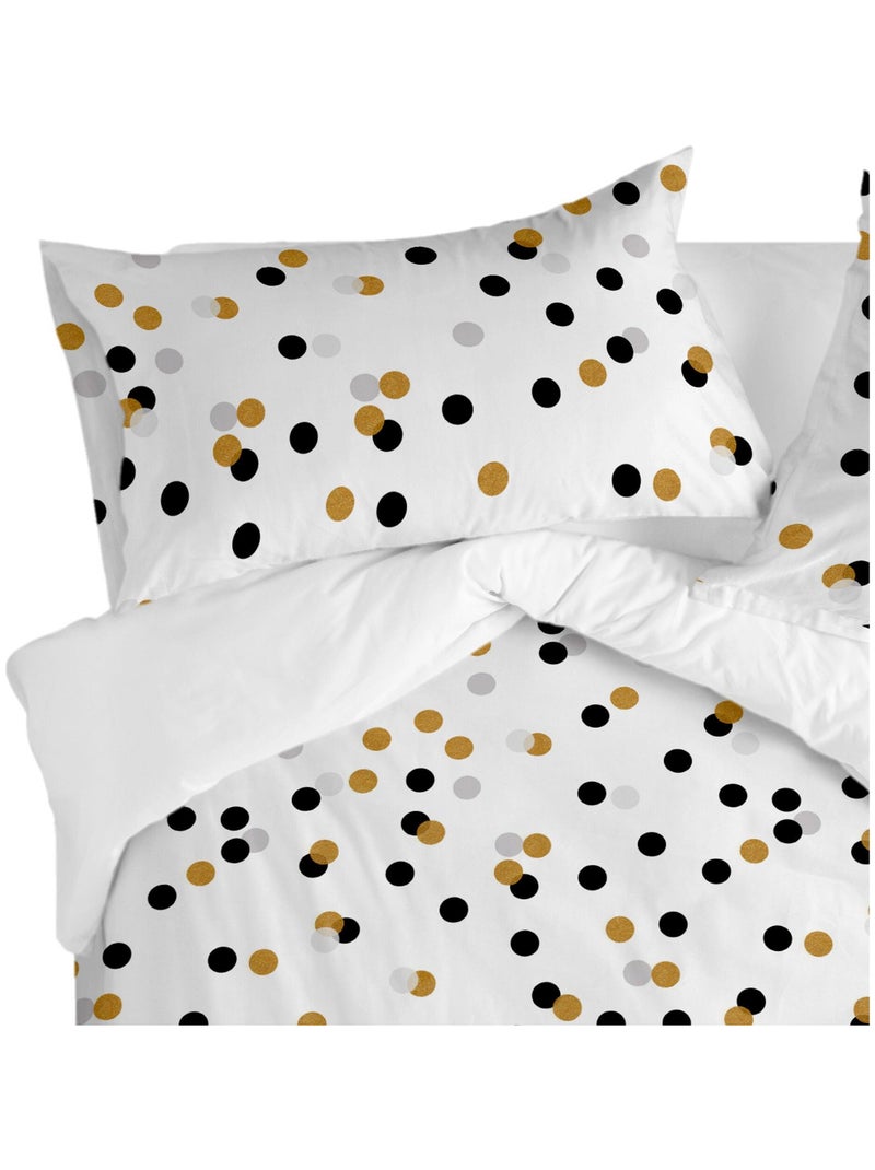 Federa per cuscino Golden dots "Happyfriday" Bianco - Kiabi