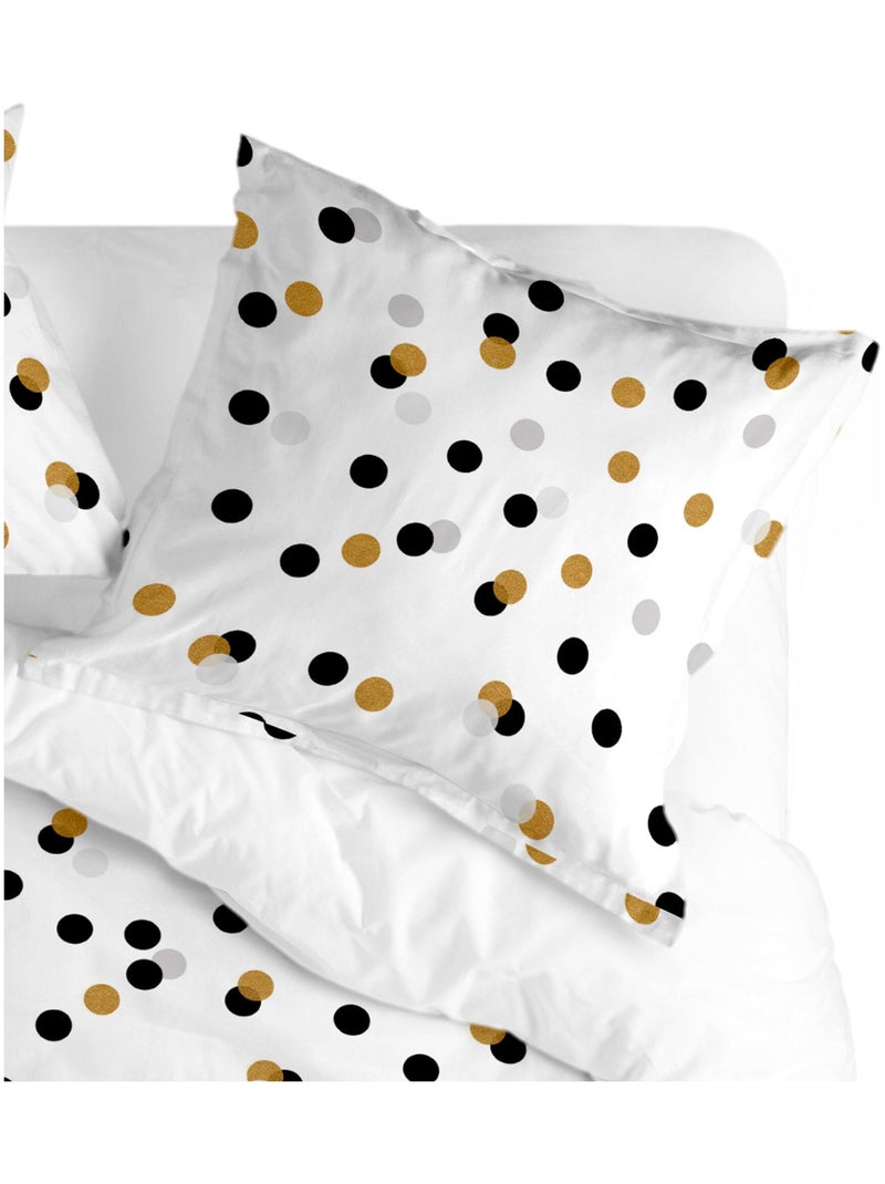 Federa per cuscino Golden dots "Happyfriday" Bianco - Kiabi