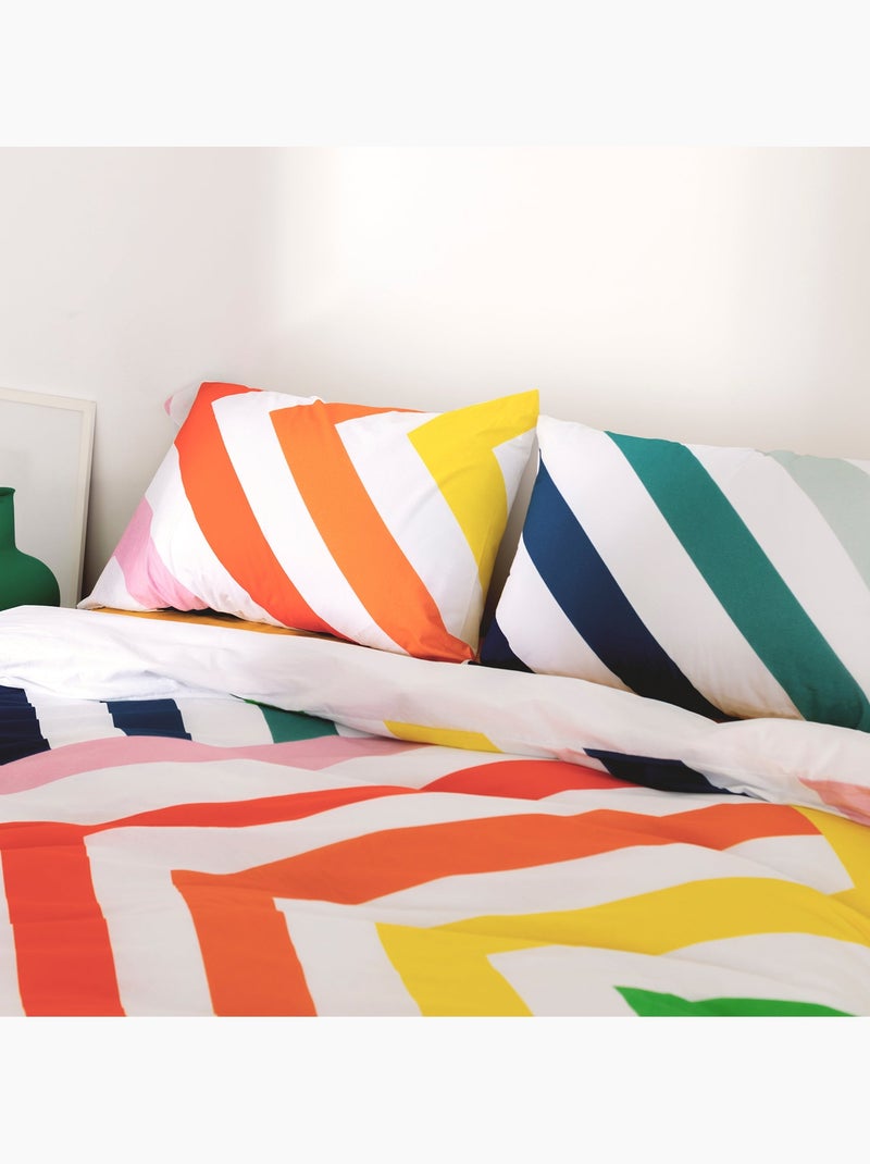 Federa per cuscino Happy stripes "Happyfriday" Multicolore - Kiabi